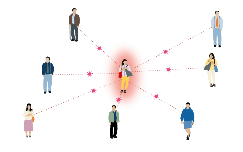 Diphtheria or Rubella infection spreading