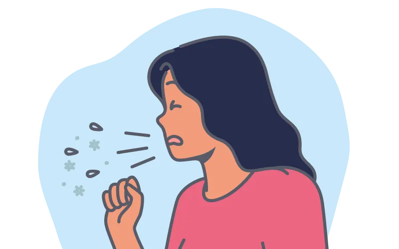 Woman with TB coughing