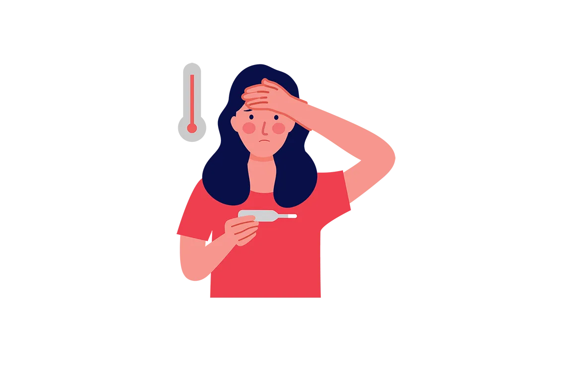 Image of woman with fever