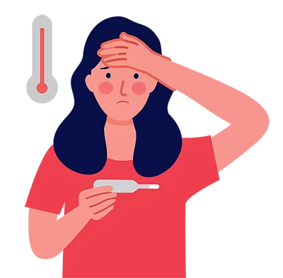 Image of woman with fever