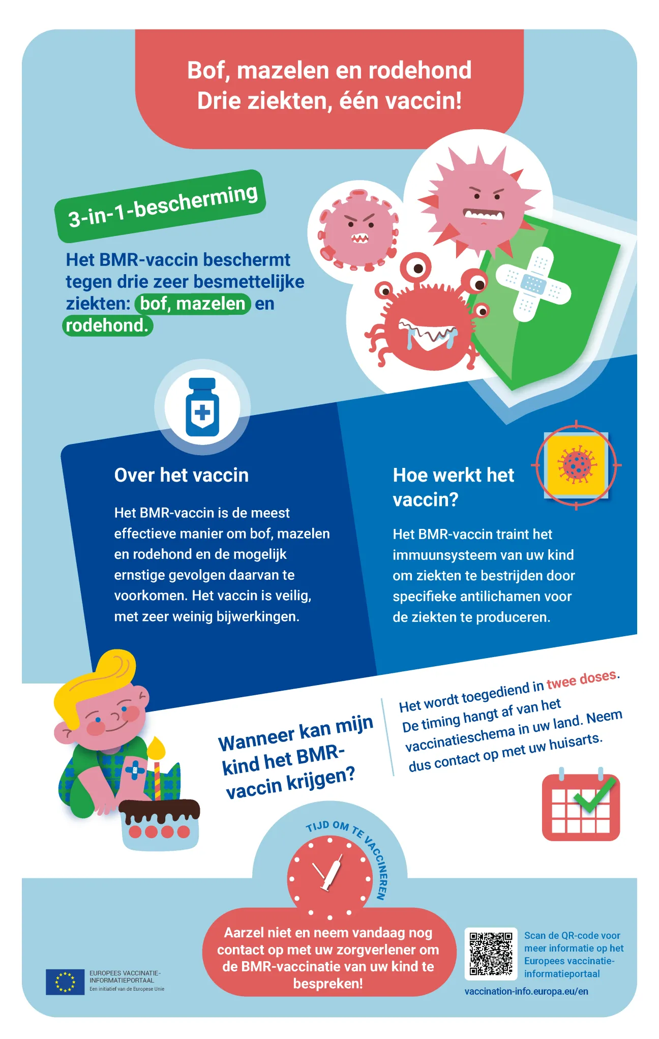 Bof, mazelen en rodehond - Drie ziekten, één vaccin!