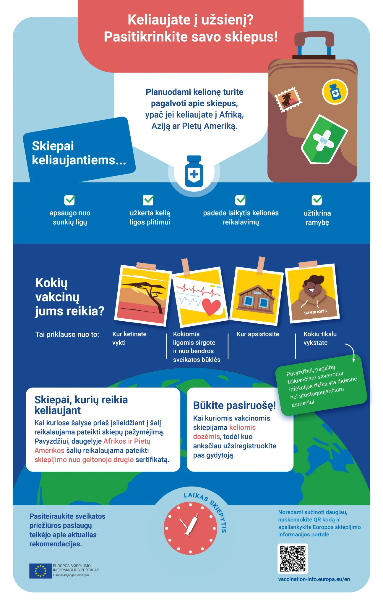 Keliaujate į užsienį? Pasitikrinkite savo skiepus!