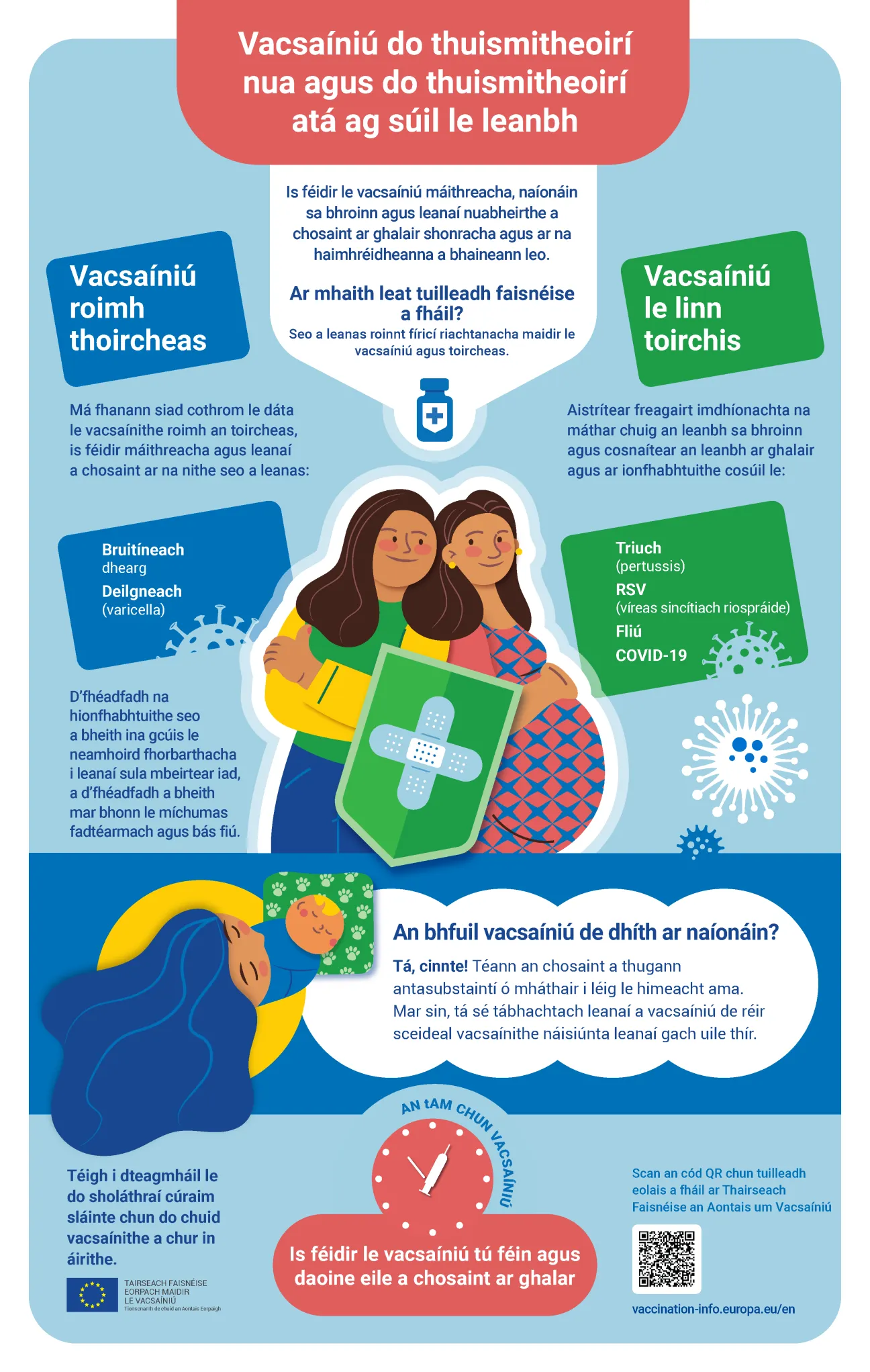 Vacsaíniú do thuismitheoirí nua agus do thuismitheoirí atá ag súil le leanbh