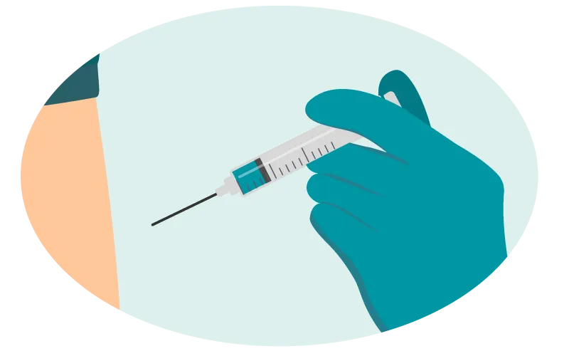 person getting vaccinated closeup
