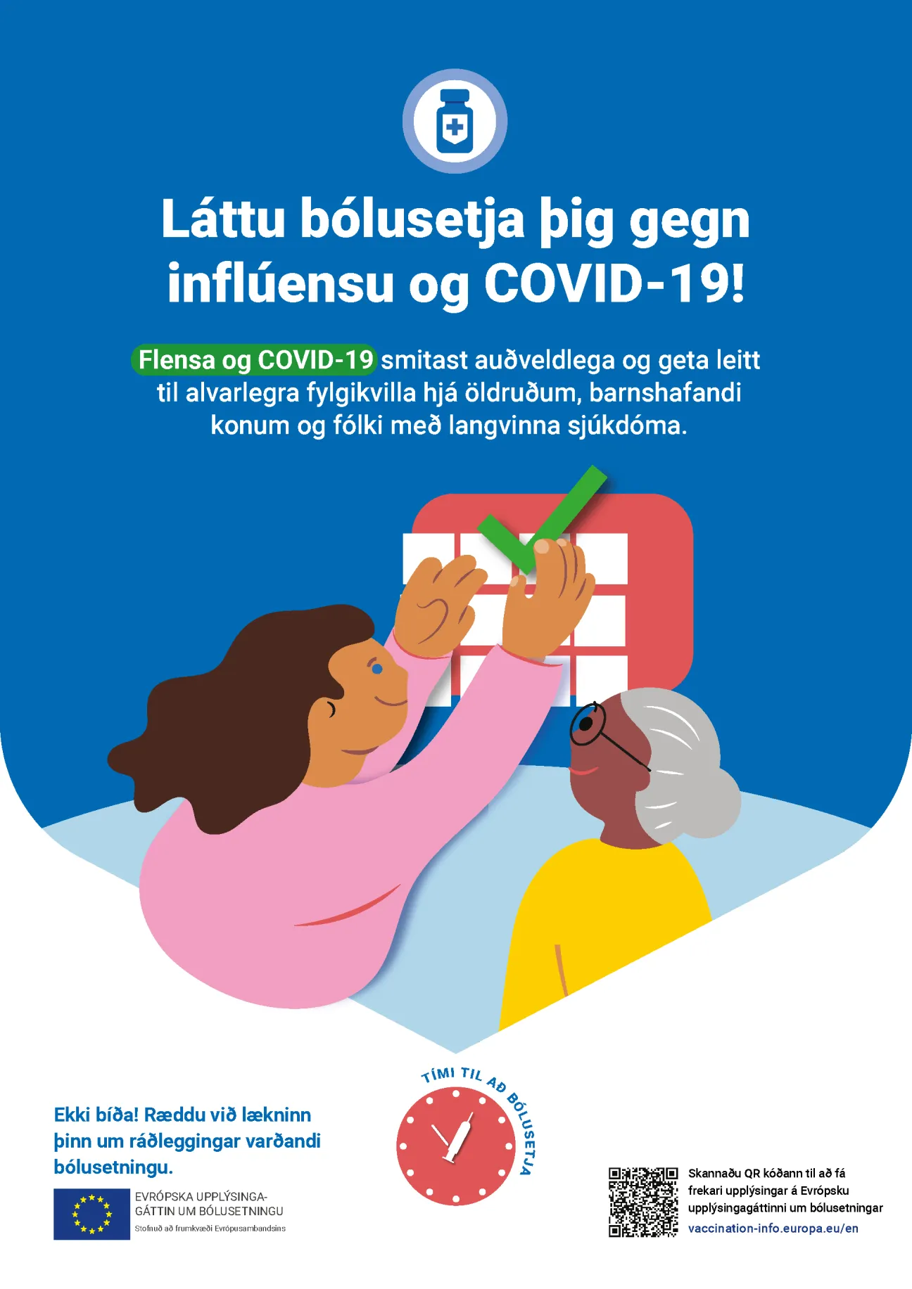 Láttu bólusetja þig gegn inflúensu og COVID-19!
