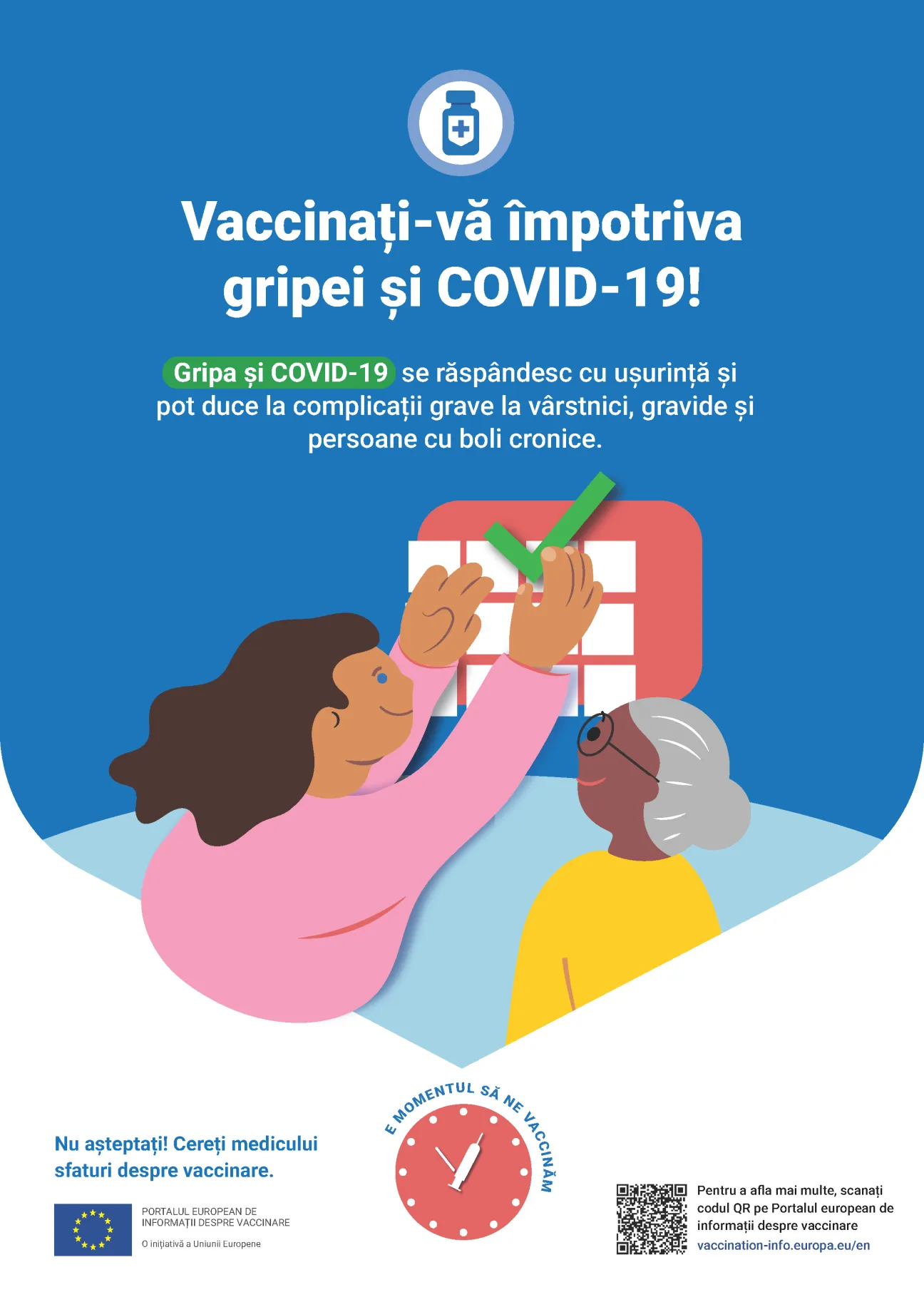 Vaccinați-vă împotriva gripei și COVID-19!