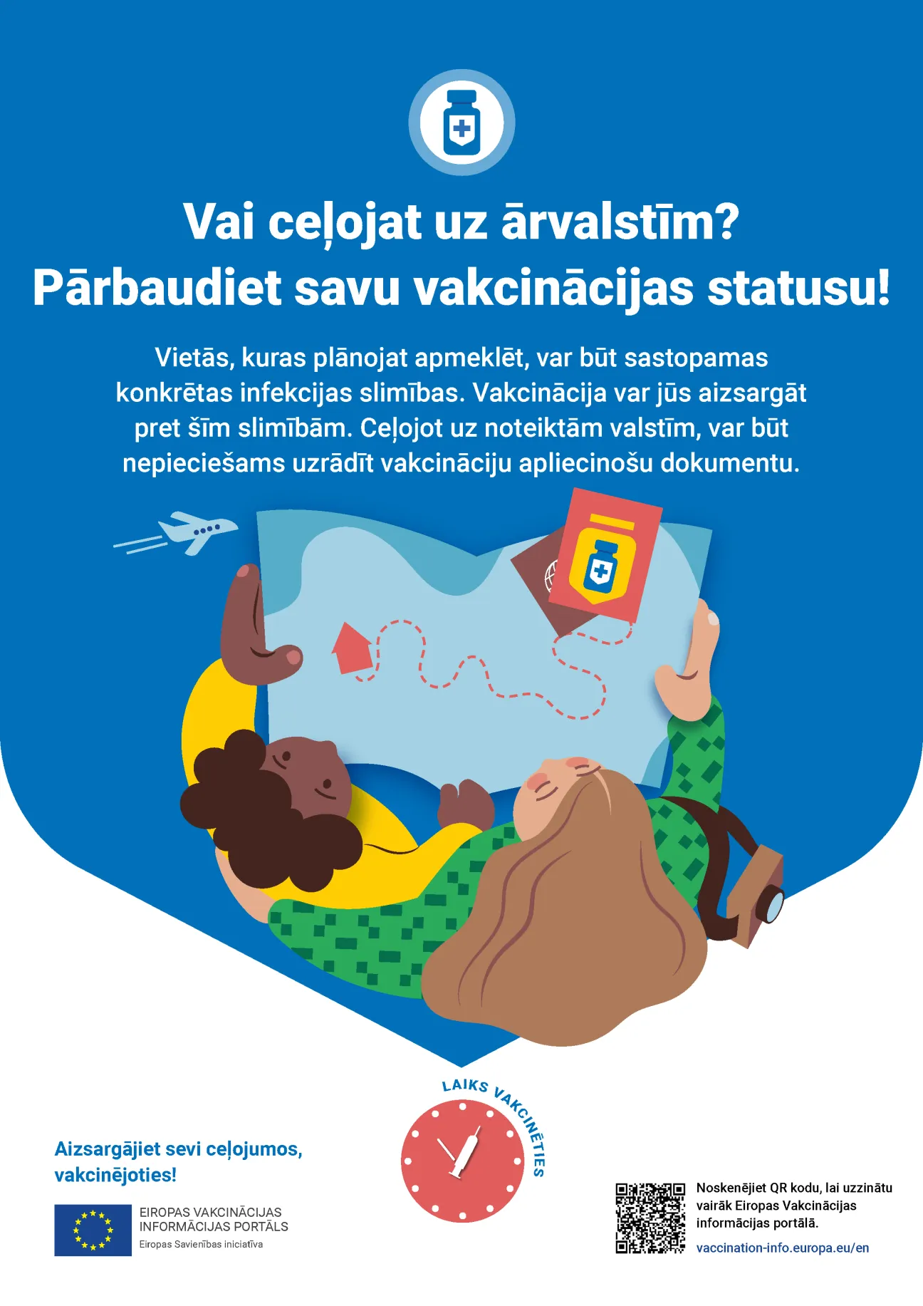 Vai ceļojat uz ārvalstīm? Pārbaudiet savu vakcinācijas statusu!