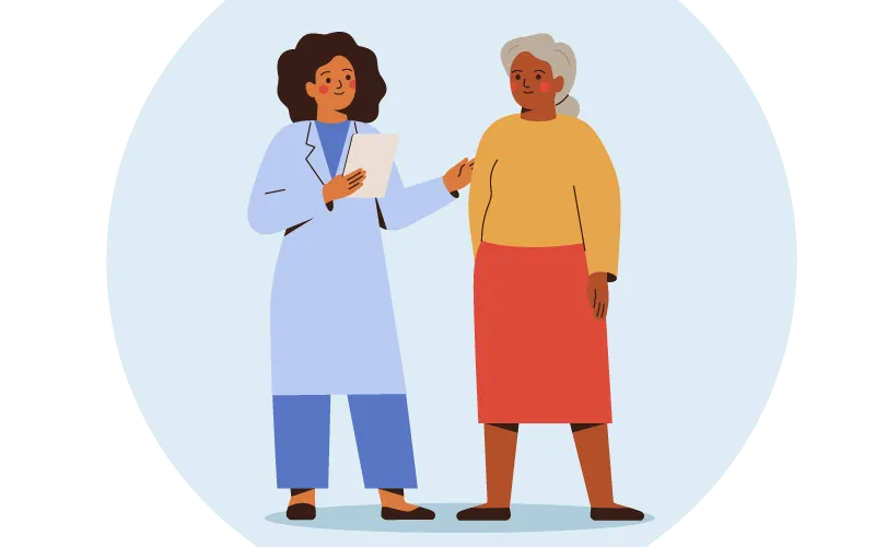 Doctor and older patient