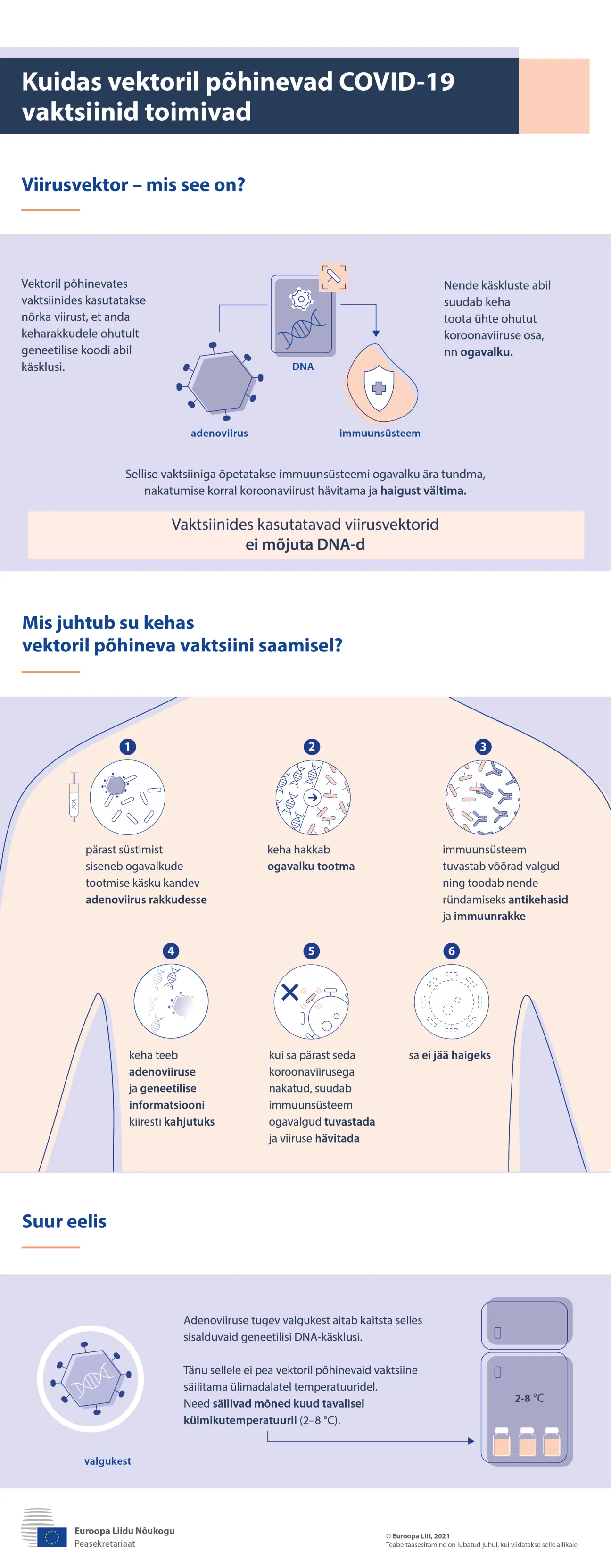 Infograafik – kuidas viirusvektoril põhinevad vaktsiinid toimivad COVID-19 vastu