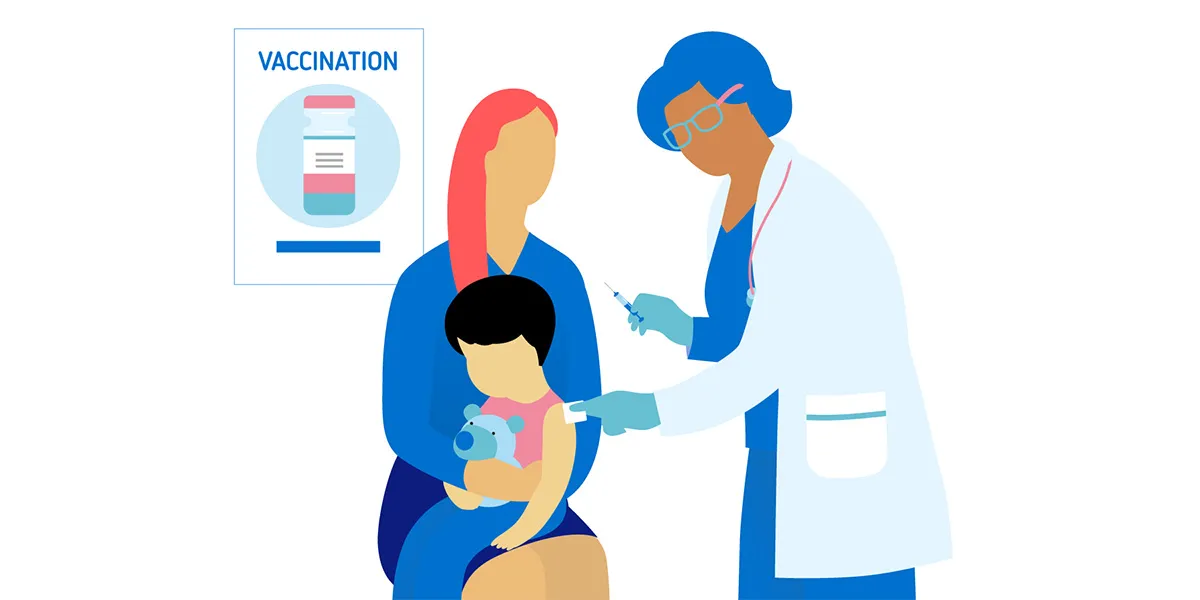 Baby being vaccinated 