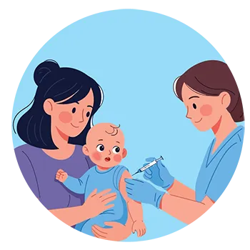 A baby being vaccinated