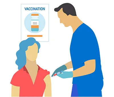 process of vaccination illustration