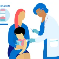 Baby being vaccinated 