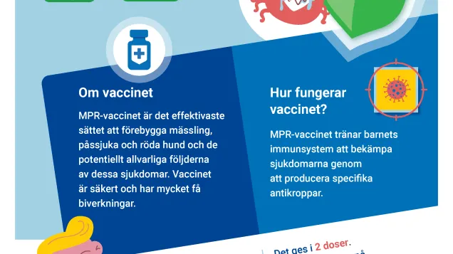 Mässling, påssjuka och röda hund. Tre sjukdomar – ett vaccin!