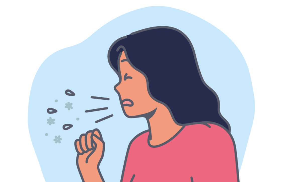 Woman with TB coughing