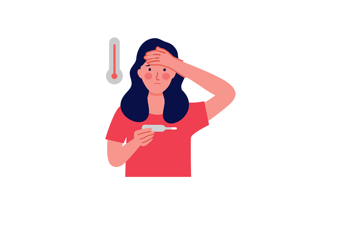 Image of woman with fever