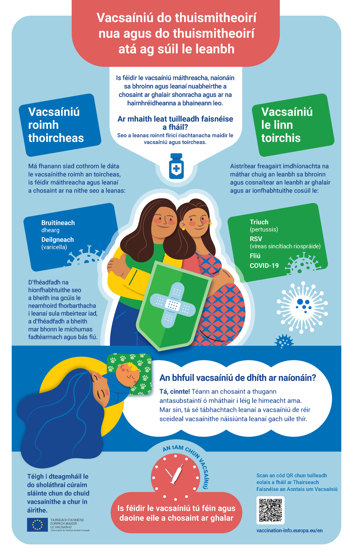 Vacsaíniú do thuismitheoirí nua agus do thuismitheoirí atá ag súil le leanbh