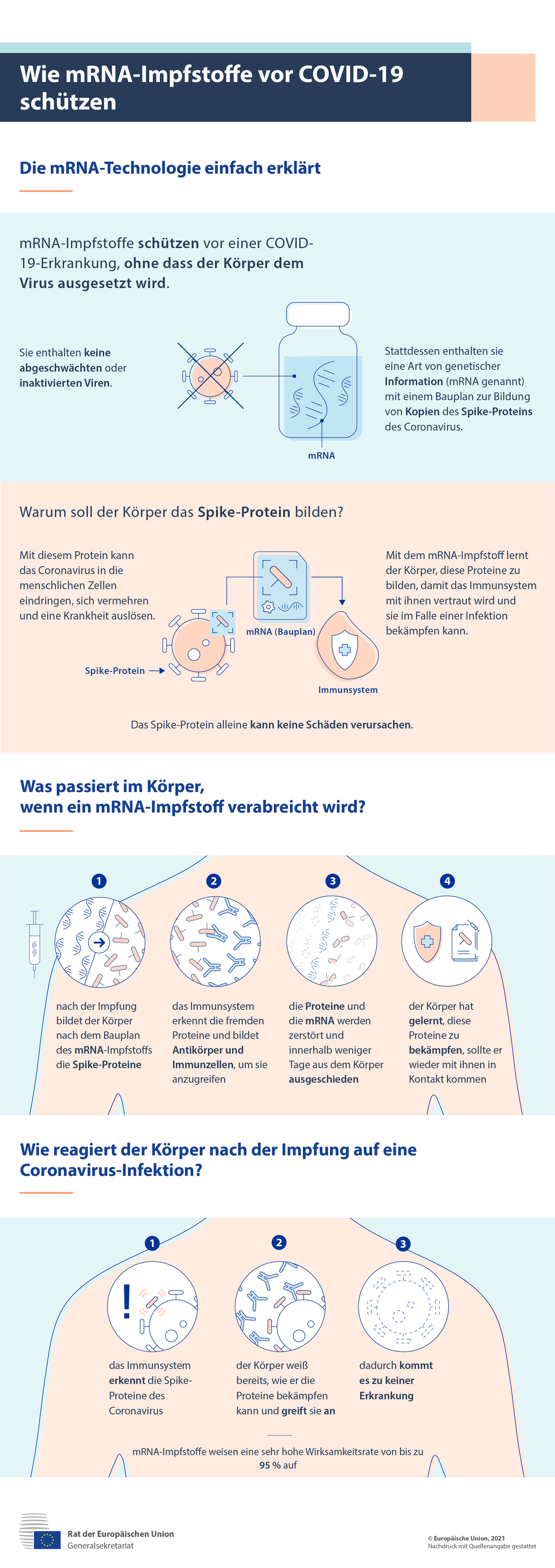 Infografik: Wie mRNA-Impfstoffe vor COVID-19 schützen