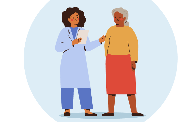 Doctor and older patient