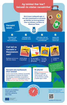 Ag taisteal thar lear? Seiceáil do stádas vacsaínithe!